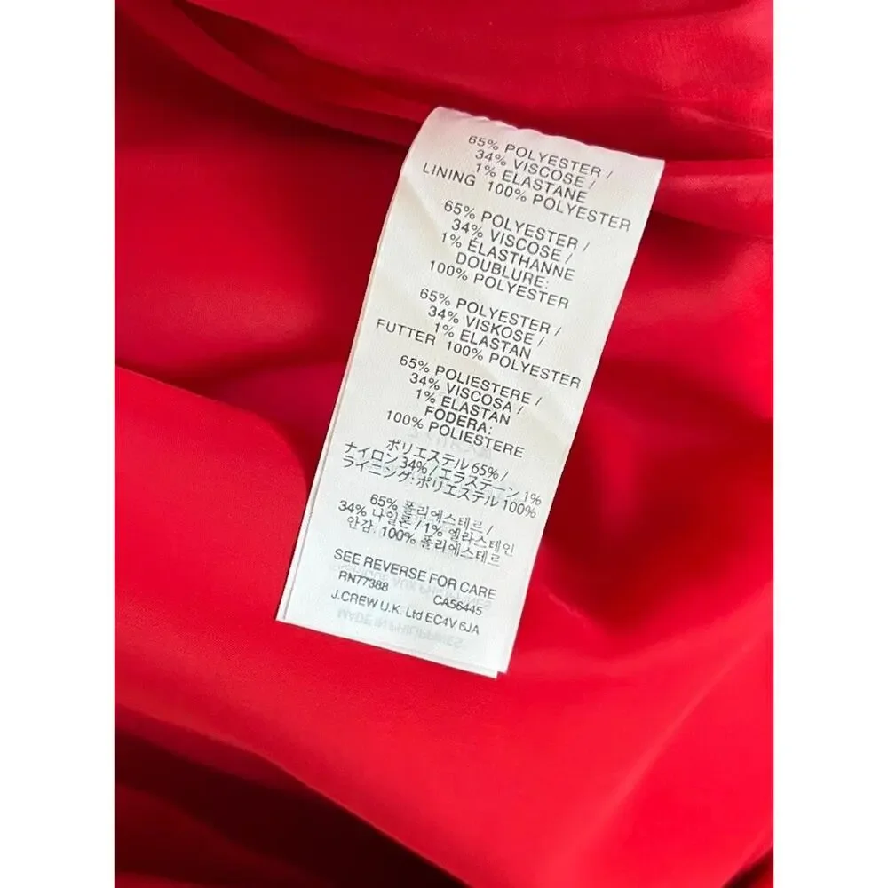 J Crew Box Pleat A Line Mini Skirt Size‎ 6 Red Preppy Holiday Christmas NWT